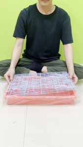 กรงหนู แกสบี้ มีถาดรองด้านล่าง เด็กๆใช้งานได้แบบไม่เจ็บเท้า เหล็กแข็งแรงมาก