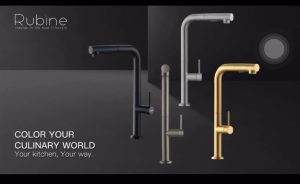 [RUBINE] INOX Pull-Out Kitchen Sink Mixer / Cold Tap 7744PS-SS/ 7744PS BK/7744PS-GM Gun Metal/7744PS-GD Gold