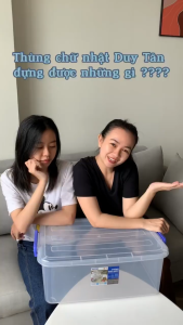 Thùng nhựa Duy Tân 55 Lít ( 68 x 46 x 26 cm )TRONG SUỐT  - Thùng Trữ Thực Phẩm An Toàn
