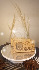 (50 pcs) Toast Tray Motif Bread Paper Tray Dus Kemasan Roti Sandwich Panggang Bakar Cromboloni Grosir