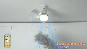 DEG Ceiling Fan with LED Light and Remote Control for Living Room 40W Mini Ceiling Fan 6 Blades Timer Crystal Lamp Shade