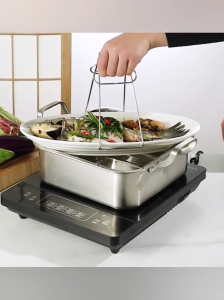 Multifunction Stainless Steel Steamed Fish Pot 2 Layer Oval Steamer Seafood Induction Cooker Gas Stove Steamer