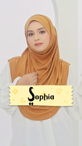 TUDUNG INSTANT SOPHIA PINLESS HIJAB | ADJUSTALBE AWNING & DAGU | 100% INSTANT HIJAB