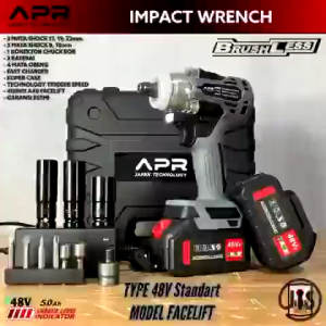 APR Impact Wrench AP84+ Facelift 550NM 2batre Pembuka roda ban motor mobil CVT brushless