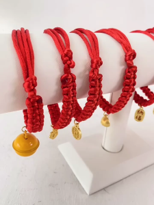 VÒNG CỔ TRUNG HOA CÓ CHARM CAO CẤP CHO THÚ CƯNG SIÊU XINH MÀU ĐỎ