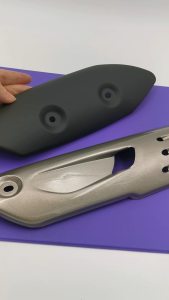 YAMAHA Y125 Y125Z Y125ZR MUFFLER/EKSOS COVER PROTECTOR (BLACK/SILVER) 100% ORIGINAL HLY 5BU-E4718-01 / 5XK-E4758-00