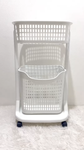 ตะกร้าผ้า 2 ชั้น แบบมีล้อ (HA-24)