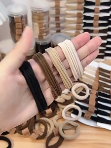 10pcs Cute Small Bear Elastic Band Female Pony Tail Korean Girls Hair Rope Thicken High Elasticity Tie Stretch Seamless Head Ties Fashion Accessories