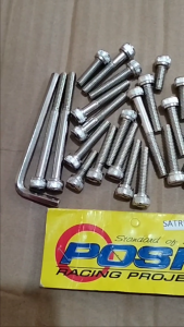 PROMO Baut Blok Mesin Baut CVT Satria FU Full Set Isi 24pcs Free Kunci L