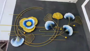 Bilah Walldecor Murah Frame Metal Gold 100cm / Hiasan Dinding Aesthetic Daun Leaf Gingko