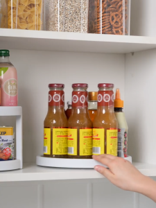 Multifunctional Non-Slip Rotating Storage Tray 360 Degree Kitchen Home Organizer Rotating Rack Cosmetics Turntable Rack