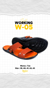 Sandal Kasual Pria Working W-05 / Sandal Kulit Pria Dewasa Terbaru