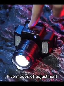 Senter Kepala LED T51 Super Terang 5000 Lumen USB Charging Dengan Sensor Tangan/ Lampu Kepala LED F-T51 6 Mode Powerbank Camping Hiking Memancing/ Headlamp Outdoor Power Bank 6 Mode Cahaya Lampu Zoom Rotating/ Senter Sorot Outdoor