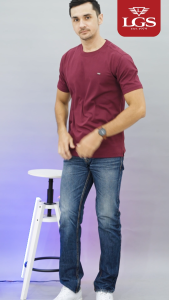 LGS - Koleksi Kaze - Kaos Pria Lengan Pendek Katun - Kaos Polos Bertekstur - Color Series - Slim Fit - JTS.322.S3520F.05.C