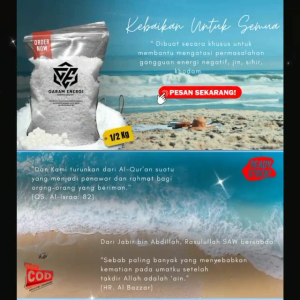 Garam Energi (Garam Doa / Ruqyah) Untuk Membersihkan / Menetralisir Energi Negatif Gangguan Jin Sihir & Ain Kemasan 500 Gram