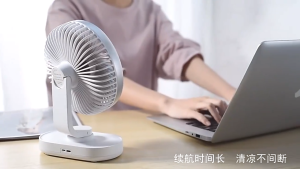 【SG Seller】Wireless Auto Rotatable Table Fan Rechargeable Desk Mini Fan Laptop Cooler Cooling Portable USB Fan for Office Home Dorm Christmas Gift Present