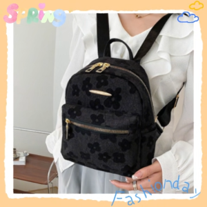 LEAShop ปังเวอร์ กระเป๋าเป้สะพายหลังทรงมินิน่ารักกระทัดรัดสไตล์สาวคาวาอี้ ดีเทลดอกไม้สวยๆงานซิปรอบ น่าใช้สุดๆบอกเลยของมันต้องมี