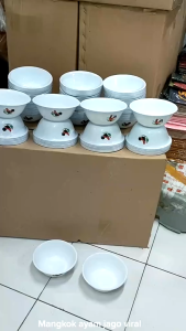(1 Lusin) Mangkuk Ayam Jago Anti Pecah Kuat Tahan Lama - Mangkok Bakso Mie Ayam - Peralatan Makan