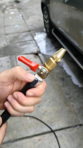 Valve Stop Kran Stim Gun Jet High Pressure Cleanner Drat 1/4 Kepala Nozzle Spray Bengkok Lurus Kuningan