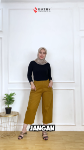 QUTBY- CELANA KULOT WANITA KOREAN CROP / CELANA KULOT CROPED KOREAN BAHAN KATUN TWILL TEBAL