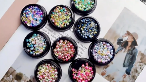 เครื่องประดับมุกอะไหล่รวมเครื่องประดับ DIY เพ้นท์เล็บผสมลูกปัดตกแต่ง