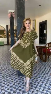 Daster Chibi Jumbo Ld 120 Busui - Dress Jumbo Saku Samping - Pakaian Hamil Busui Kancing Aktif