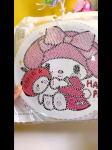 Mainan DIY Diamond Painting Edukasi Sanrio 20CM 1set Persegi +Bingkai
