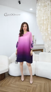 Cutie Minute อก ฟรีไซส์ ยึดถึง 44" Maxi Pleated Fabric เดรสผ้าอัดพลีท Premium ผ้ายืดหยุ่นได้ทั้งตัว