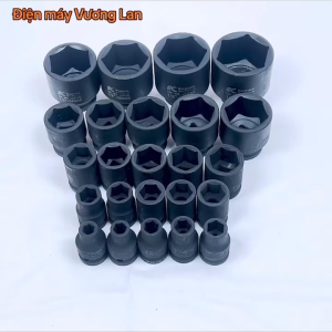 Đầu tuýp đen ngắn 1/2" 8-41mm thép Cr-Mo siêu cứng Kapusi Japan Đầu khẩu lục giác đủ kích cỡ