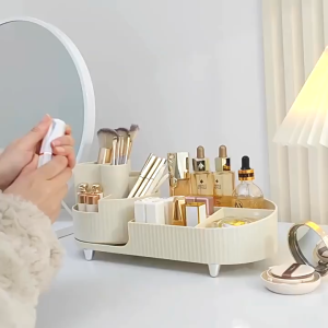 Kotak Penyimpanan Kosmetik Dengan Model 5 Slot Putar 360 + 4 Slot Storage Makeup