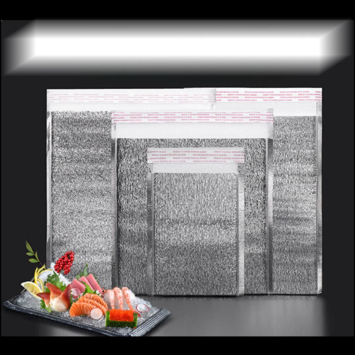 EC 10PCS Insulated Aluminum Foil Thermal Pouch Frozen Food Wrap Food