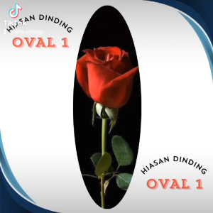 Pajangan dinding OVAL gambar bunga cantik