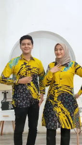 Batik Modern Official Tunik Kemeja Hem Pakaian Batik Couple Seragam Atasan Baju Kerja Kantor Wanita