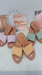 Comet Sandal Kulit Wanita Slop Kokop Slide Teplek Flat Color Series - Nira