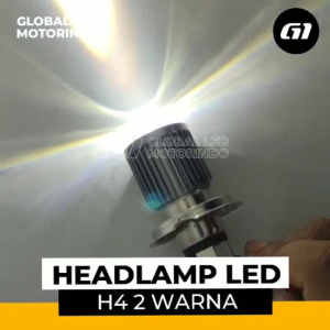 WERACE Lampu Depan LED H4 Laser D2 H4 BA20D 2 Warna Putih Kuning AC DC Untuk Motor Laki Mobil BA20D Vespa Kuning+Putih 12-80Volt
