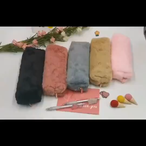Creative Pencil Case Simple Cute Plush Pencil Bag Storage Stationery Bag Schools & Office Supplies Large Capacity Zipper Bag