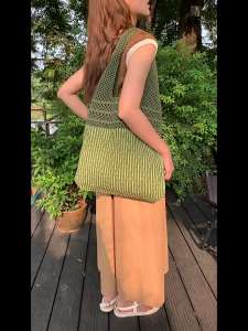 Tas Tangan Rajutan Korea & Tas Pantai Warna Solid: Pilihan Tas Rekreasi Wanita