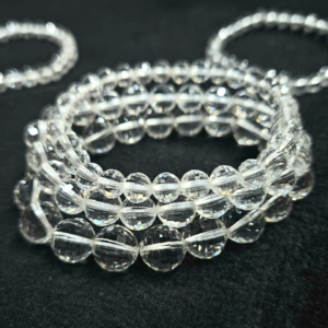 Natural Clear Quartz Watermelon Cut Bracelet - Elegant Healing Crystal Accessory