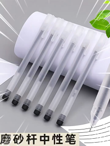 10-50Pcs Whoelsale Transparent Frosted Gel Pen 0.5mm Black Ink Ball Pen Office Sign Pen Smooth Writing Black Pen School Office Writing Supplies
