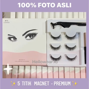 ⭐SUPERMALL⭐ BULU MATA PALSU NATURAL MAGNET EYELASH EXTENSION 3D PAKETAN SET TEBAL 3 PASANG A157