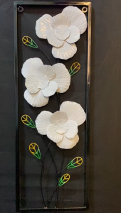 Walldecor Berkah Hiasan Dinding Besi Frame Metal Black 90x35 Nordic Daun Bunga Leaf Gingko Modern