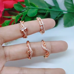 Cincin Perhiasan Aksesoris Titanium Tembaga Rodium Xuping Dewasa Perhiasan Lapis Emas 18 24 Karat G1-C1