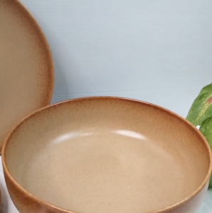 ถ้วย จาน จานเซรามิค ขนาด 5.5-9 นิ้ว สีส้มพั้นช์ จานชามเซรามิค ชุดจานชาม เข้าไมโครเวฟได้