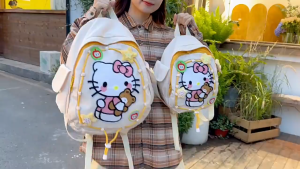 NEW Student Backpack Hellokitty Schoolbag Girls Heart-resistant Cute Cartoon Large Capacity Bookbag
