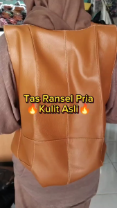 Ransel pria simple model unik kulit sapi aslii jenis CH