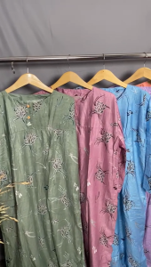 Daster Muslimah / Daster Muslim Motif Bunga / Daster Lengan Panjang / Daster Muslimah Jumbo / Daster Muslim / Daster Muslim Rayon