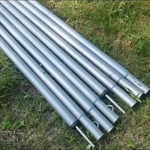 Outdoor Camping Tent Poles 230 cm  (2 pieces) Ultralight Flysheet Tube Support Pole with Bag 4-Section Folding  Storage