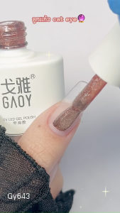 สีเจลยกเซต SET GAOY สีเจลทาเล็บแท้ Caramel Cat Eye 6สี GY 643-648 พร้อมชาร์ต สีลูกแก้ว ดึงง่าย สีสวย สีแน่น