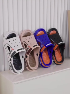 รองเท้าแตะผู้ชายฤดูร้อน 2024 ใหม่พื้นรองเท้าหนาสวมใส่สบายระบายอากาศได้ดี