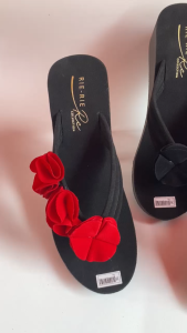 SNY - Sandal wedges wanita motif bungga rosst terbaru
